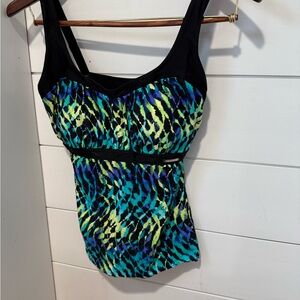 Black Multi Leopard-Print One-Piece Swimsuit